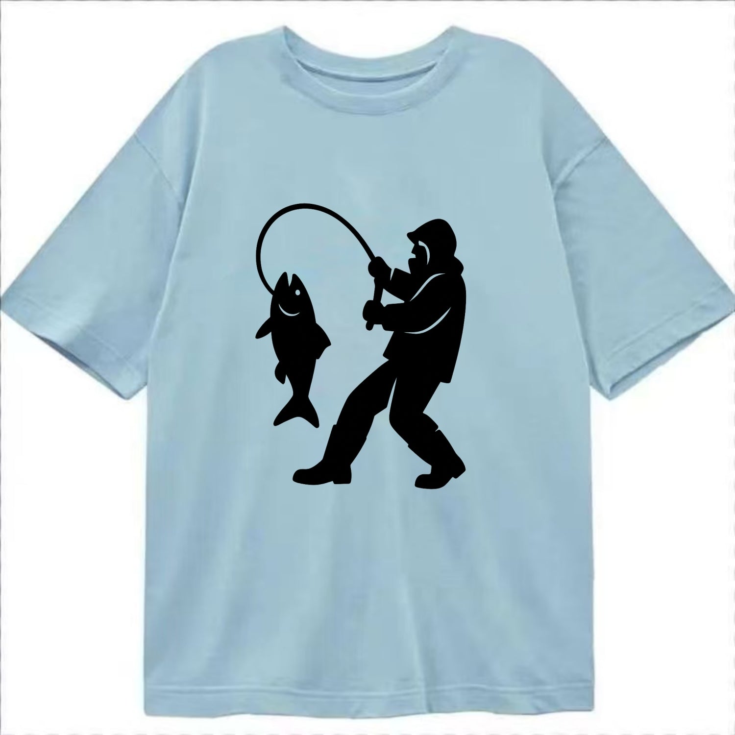 Alaskan fisherman hauling catch - Classic T-shirt - Light Blue
