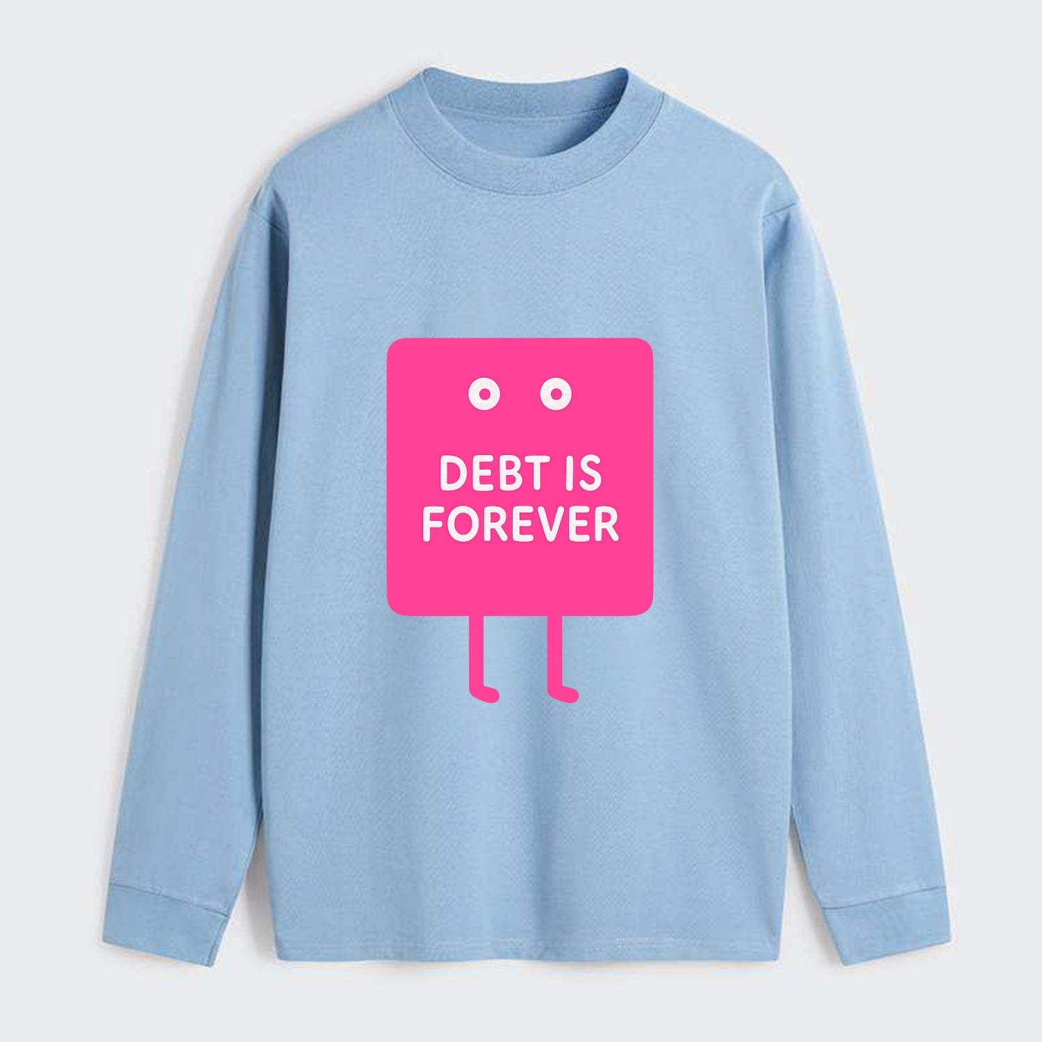 DEBT IS FOREVER | Immortal credit card - Classic Long Sleeve Shirt - Light Blue