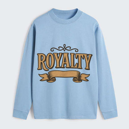 Bold typography design - "ROYALTY" - regal bearing, noble spirit - Classic Long Sleeve Shirt - Light Blue