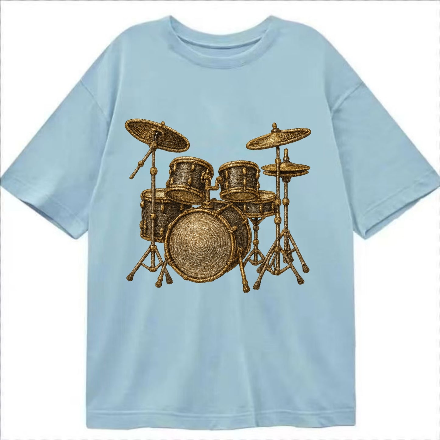 Drum Kit  - Classic T-shirt - Light Blue