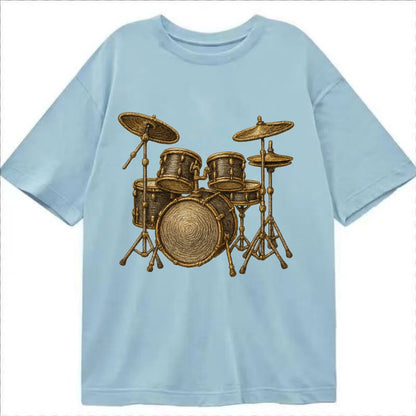 Drum Kit  - Classic T-shirt - Light Blue