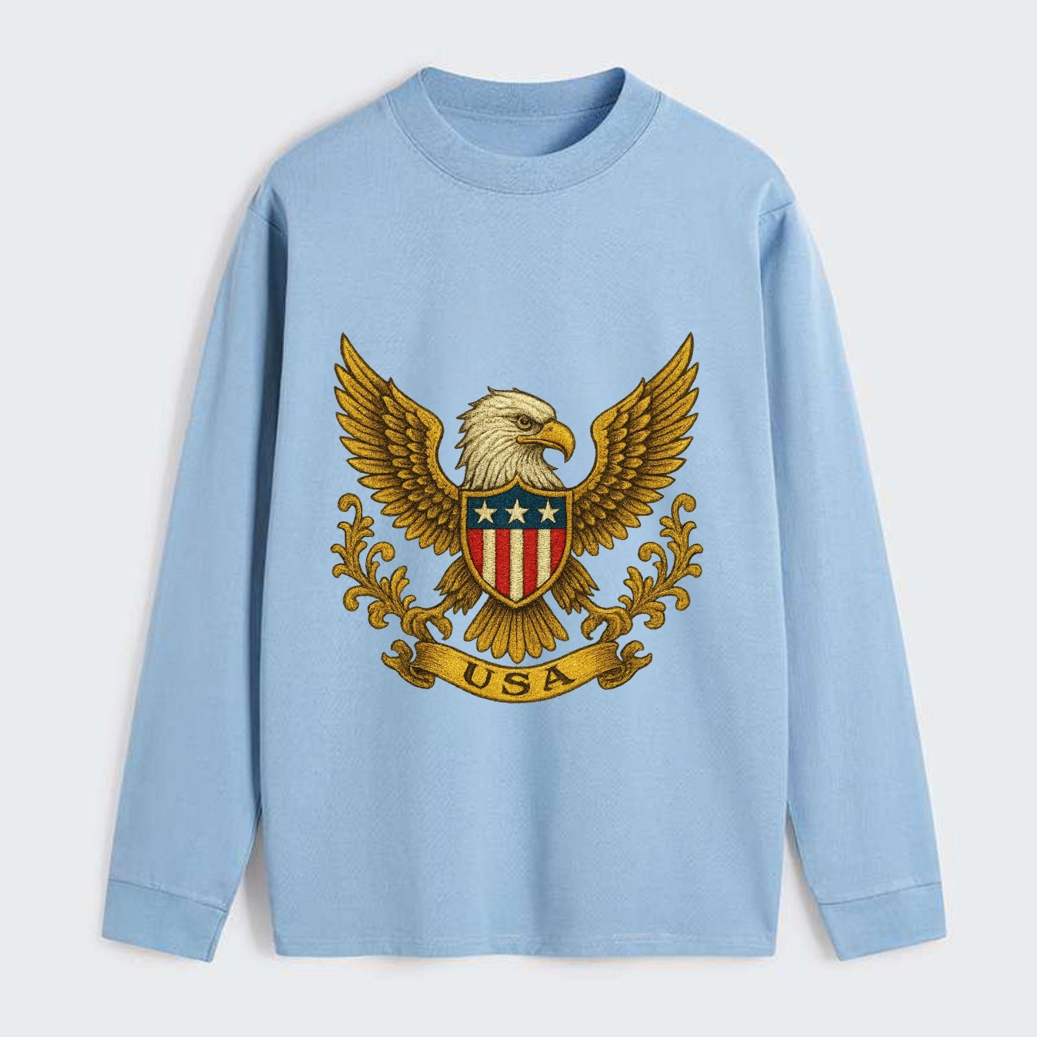 Usa Heritage Eagle Baseball Cap 2 - Classic Long Sleeve Shirt - Light Blue
