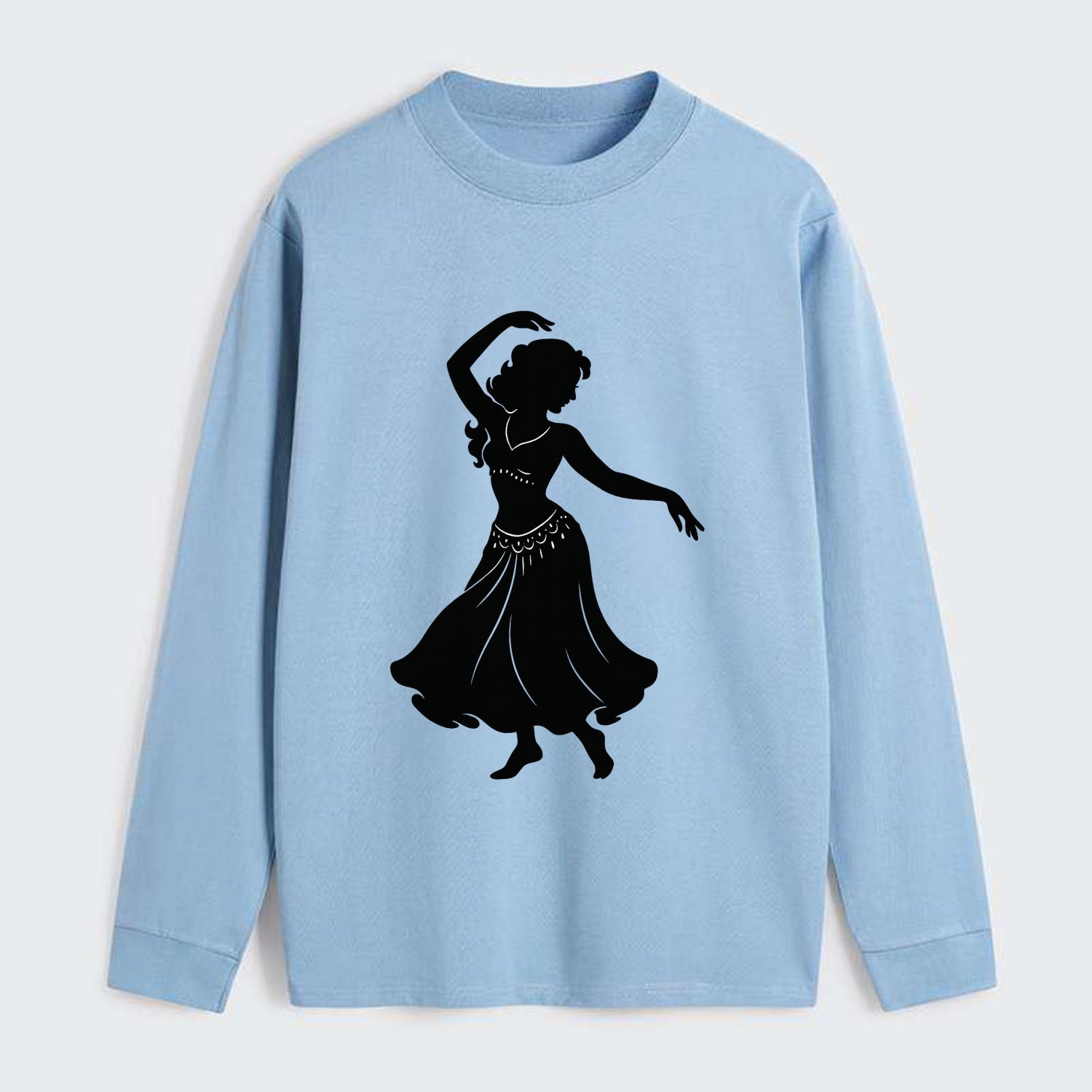 Belly dancer graceful gesture - Classic Long Sleeve Shirt - Light Blue