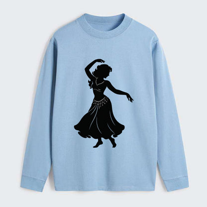 Belly dancer graceful gesture - Classic Long Sleeve Shirt - Light Blue
