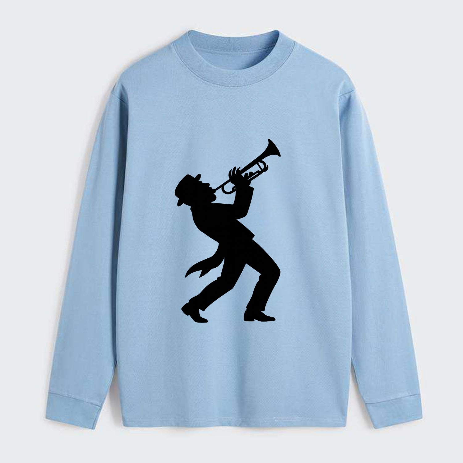 Trumpet player hitting high note - Classic Long Sleeve Shirt - Light Blue