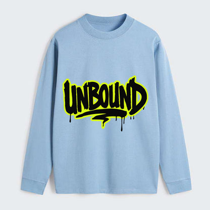 Bold typography design - "UNBOUND" - without limits, free from - Classic Long Sleeve Shirt - Light Blue