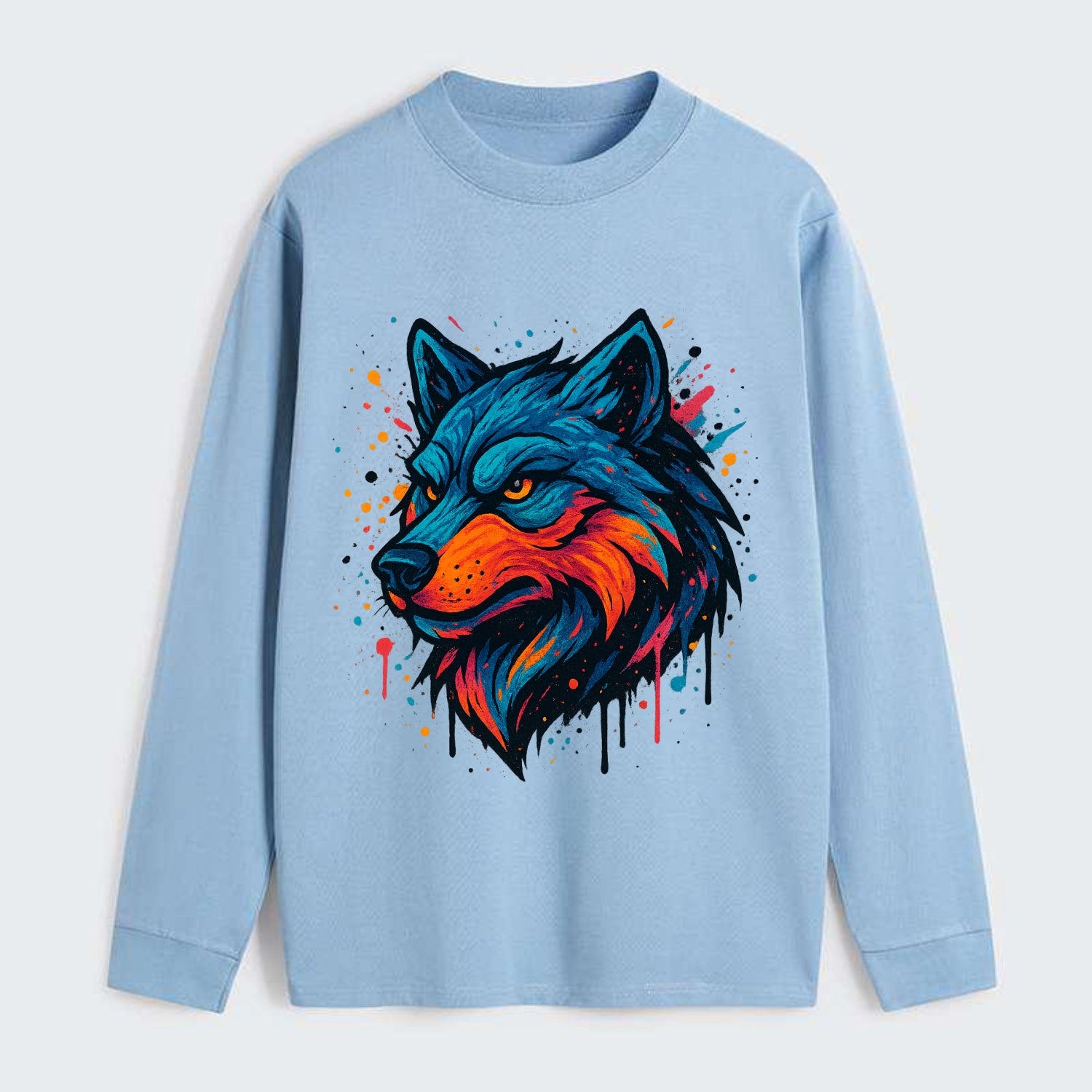 Velvet Wolf Royal  - Classic Long Sleeve Shirt - Light Blue