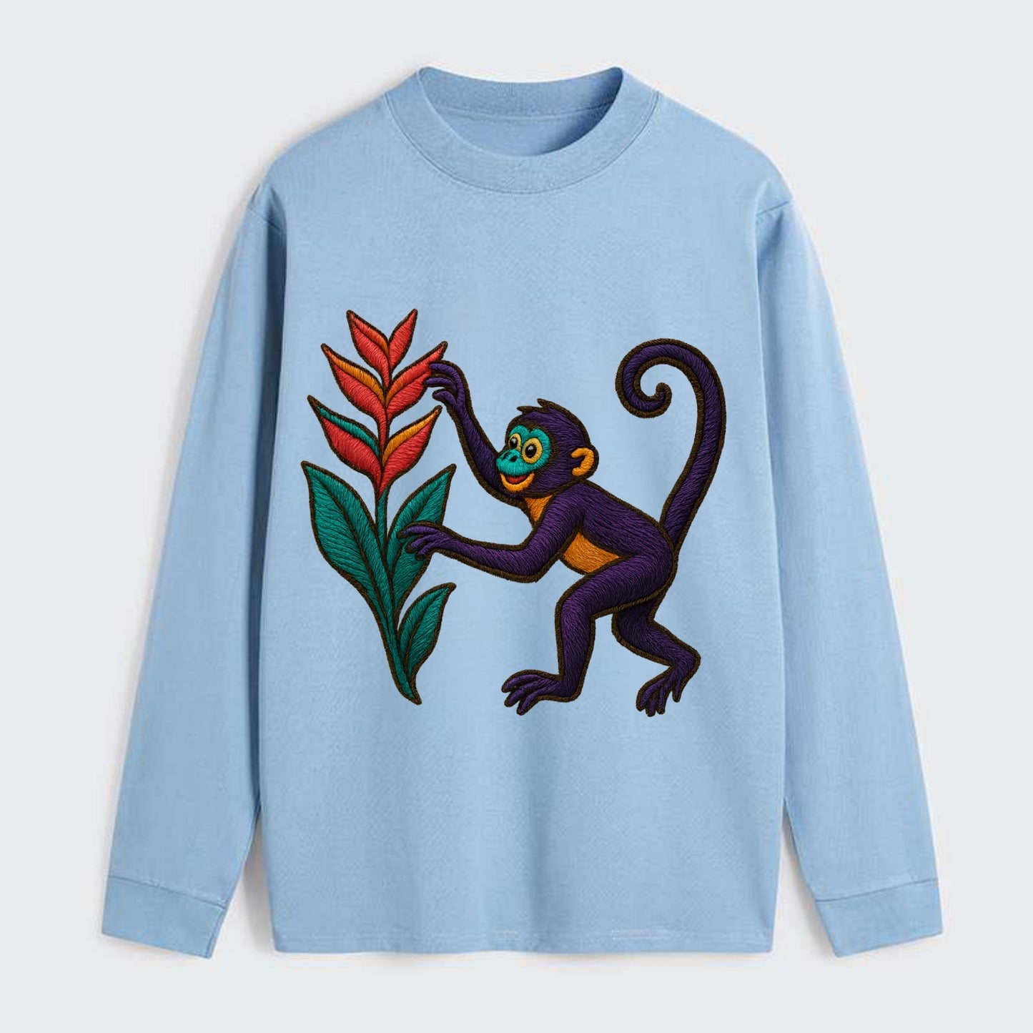 Spider Monkey - Classic Long Sleeve Shirt - Light Blue