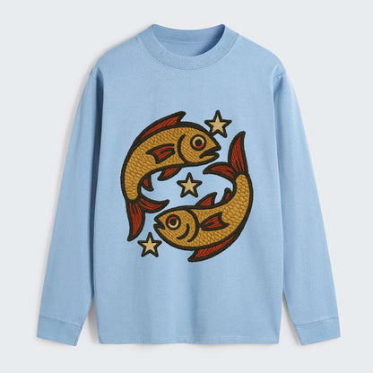 Pisces Fish  - Classic Long Sleeve Shirt - Light Blue
