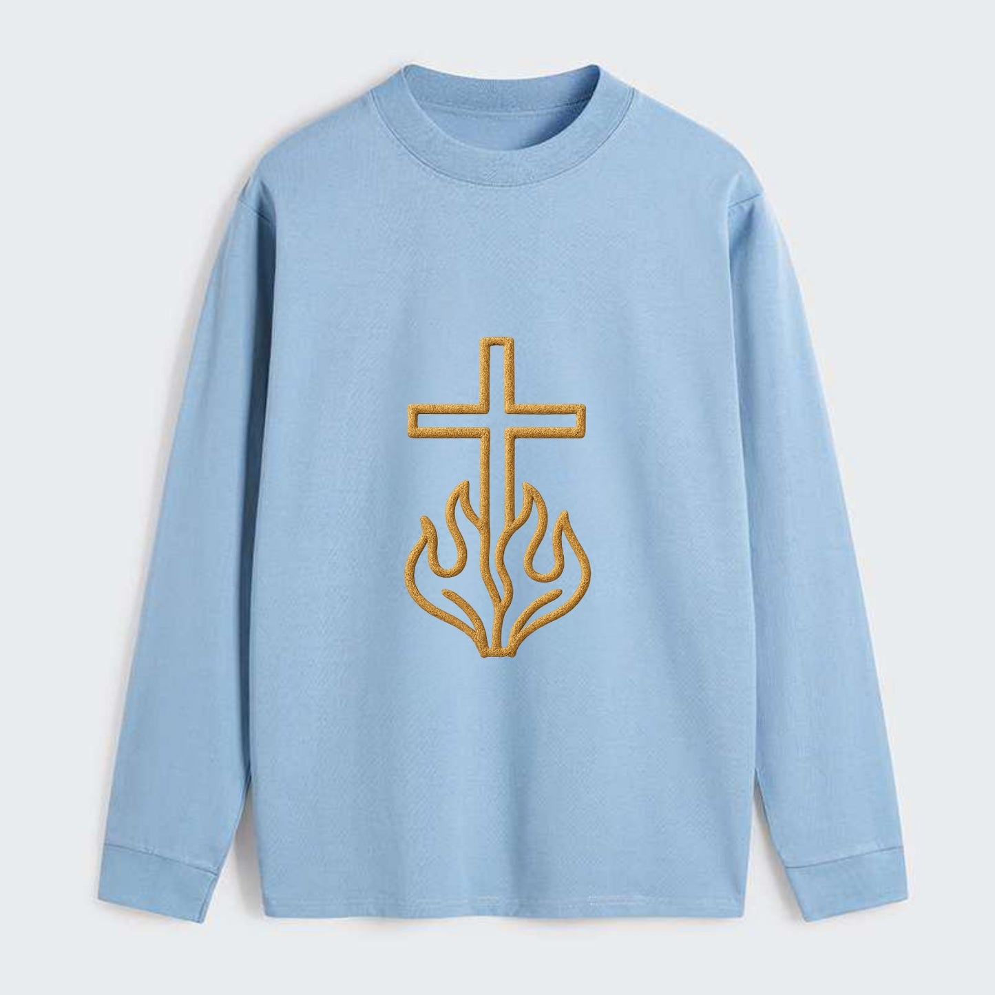Burning Bush Cross  - Classic Long Sleeve Shirt - Light Blue