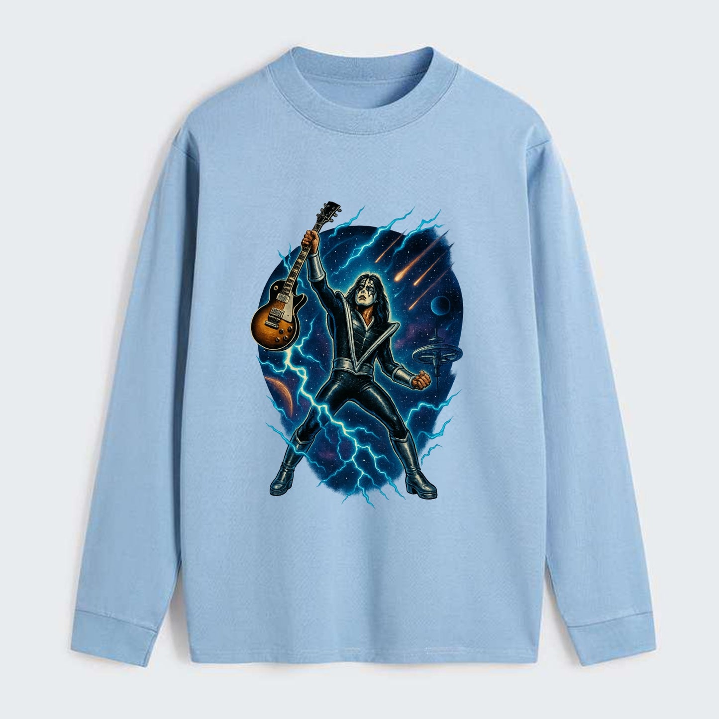 Ace Frehley Cosmic Solo - Classic Long Sleeve Shirt - Light Blue