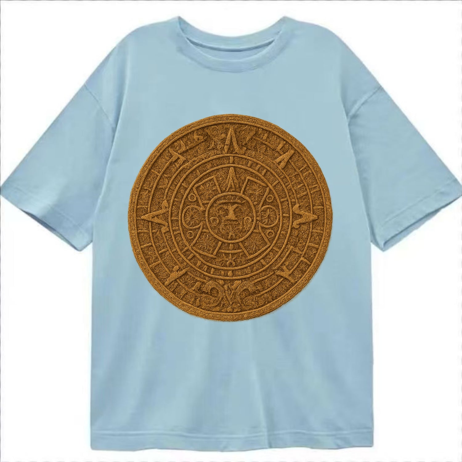 Aztec Calendar  - Classic T-shirt - Light Blue