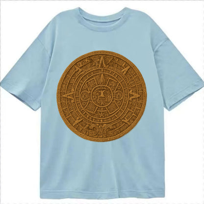 Aztec Calendar  - Classic T-shirt - Light Blue