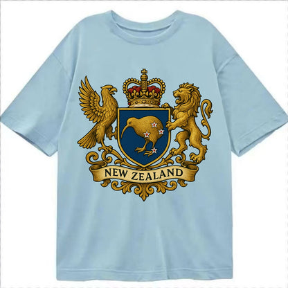 New Zealand Heritage Badge  - Classic T-shirt - Light Blue