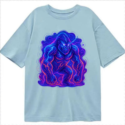 Mighty gorilla with electricity flowing through defined muscles, lightning bolt - Classic T-shirt - Light Blue