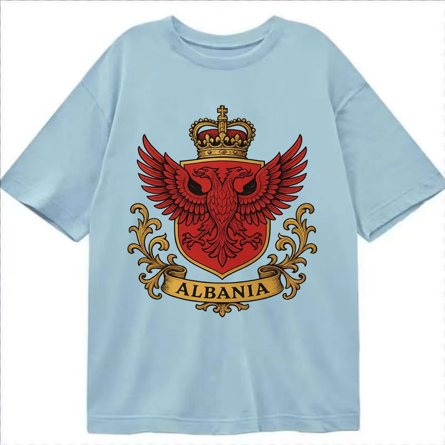 Albania Heritage Badge  - Classic T-shirt - Light Blue