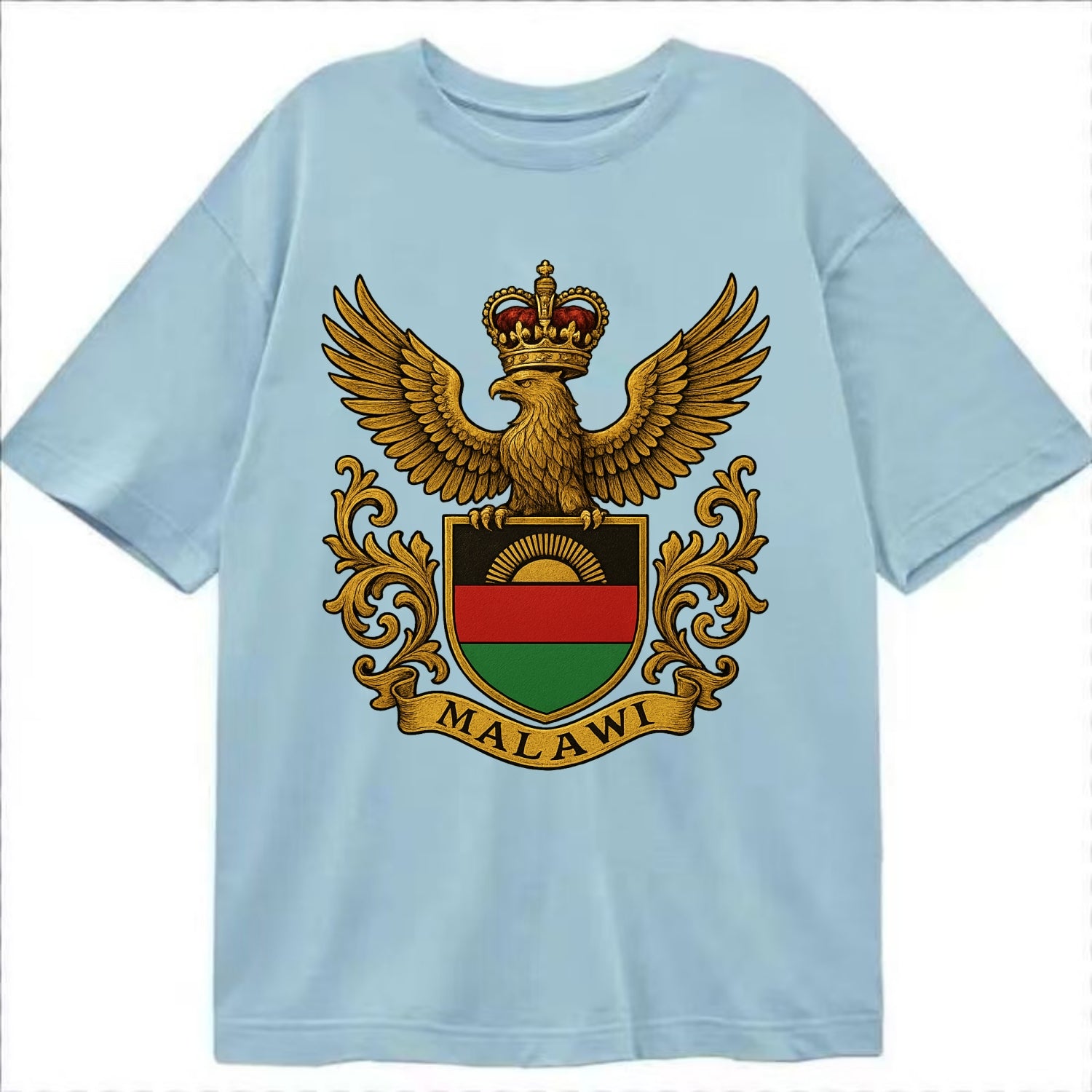 Malawi Royal Logo  - Classic T-shirt - Light Blue