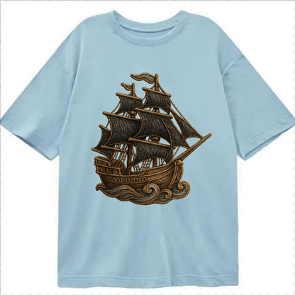 Pirate Ship  - Classic T-shirt - Light Blue