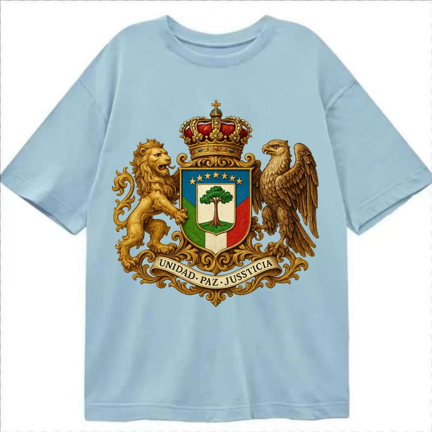 Equatorial Guinea Silk Cotton Tree Emblem - Classic T-shirt - Light Blue