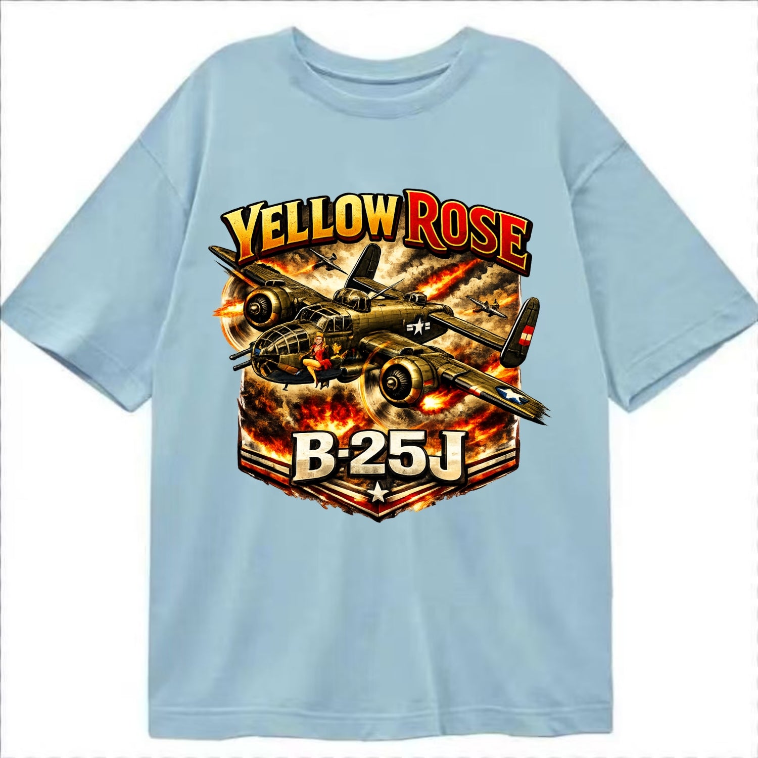 B 25j Yellow Rose - Classic T-shirt - Light Blue