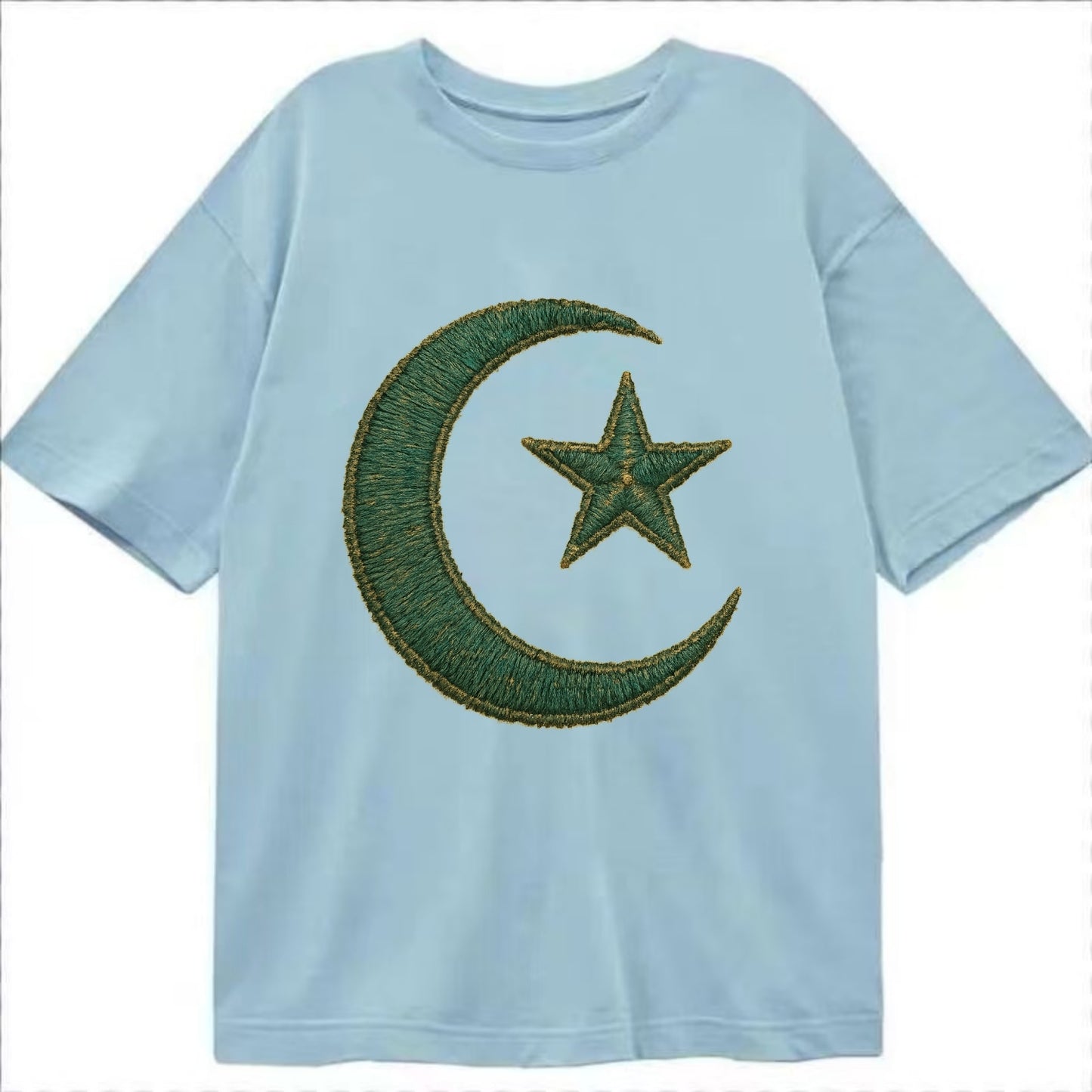 Crescent Moon and Star - Classic T-shirt - Light Blue