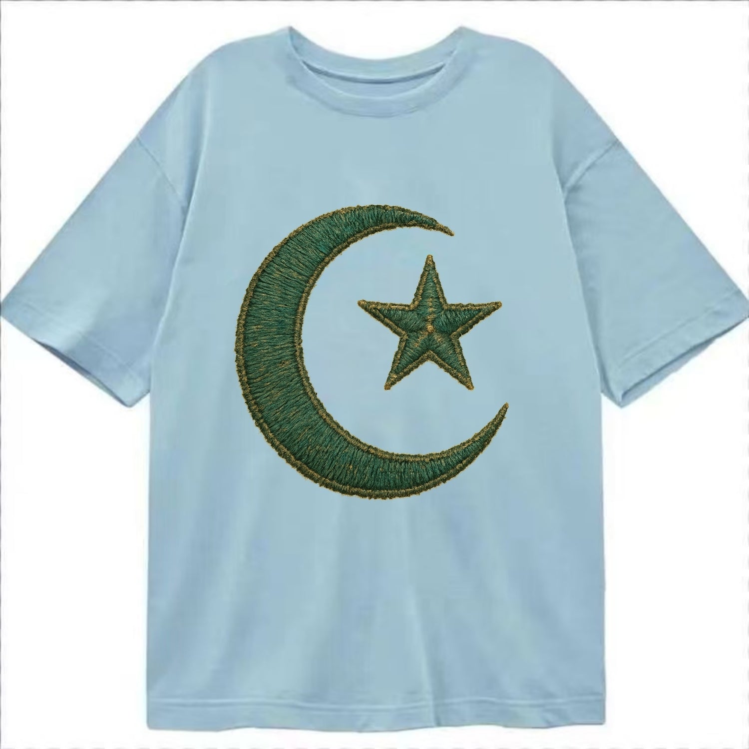 Crescent Moon and Star - Classic T-shirt - Light Blue