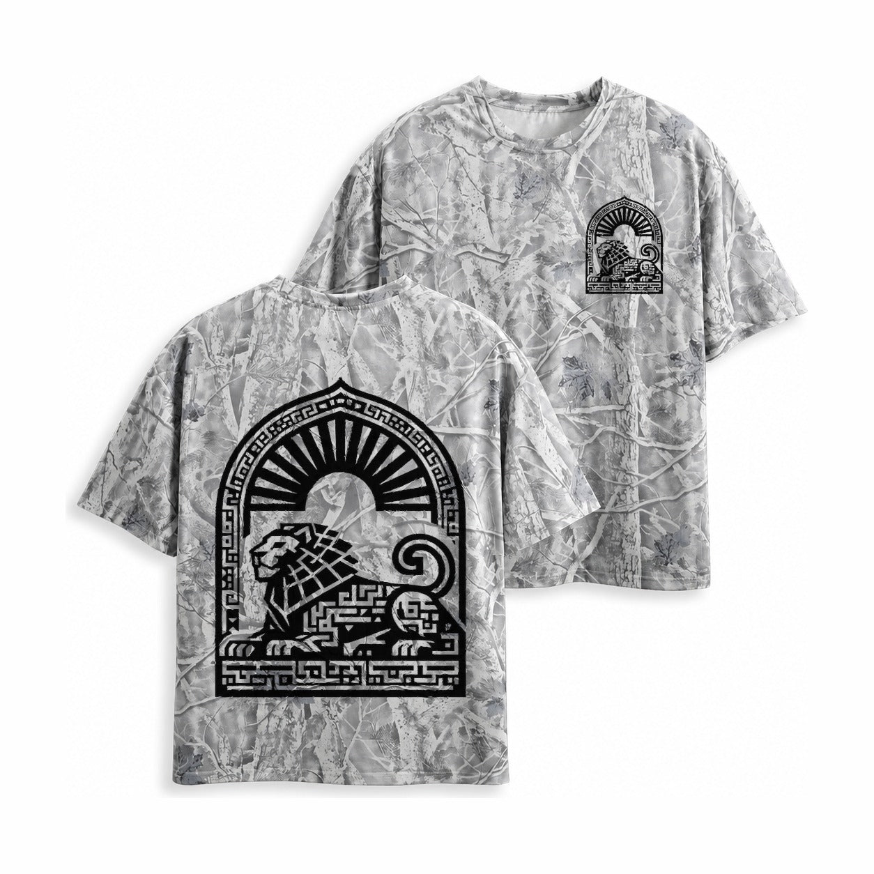 Persian Lion Arch Camo T-Shirt – Light Gray