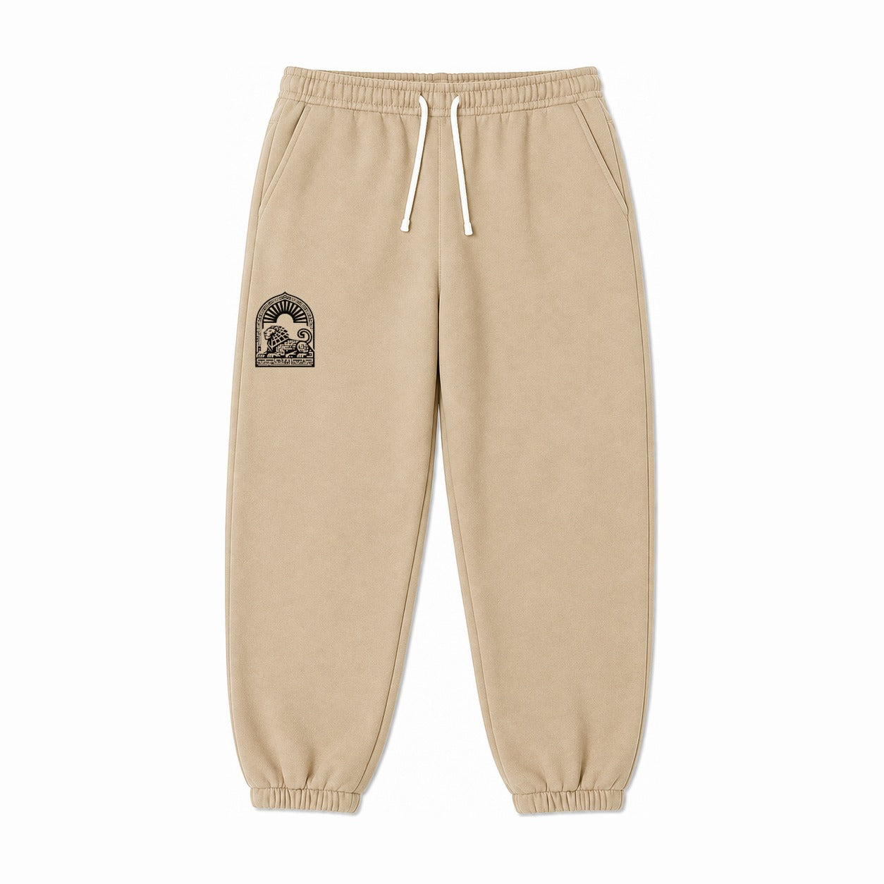 Persian Lion Arch Fleece Sweatpants – Light Khaki
