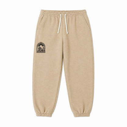 Persian Lion Arch Fleece Sweatpants – Light Khaki