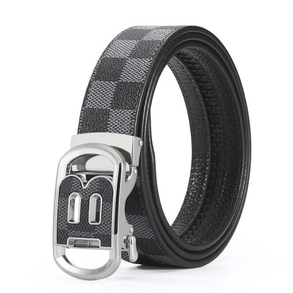 Men's Automatic Buckle Plaid Belt - Business & Casual