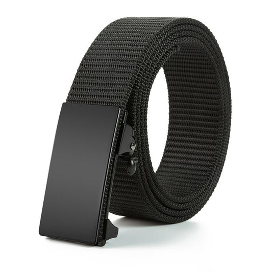 Men's Auto-Buckle Canvas Belt: Tactical & Casual