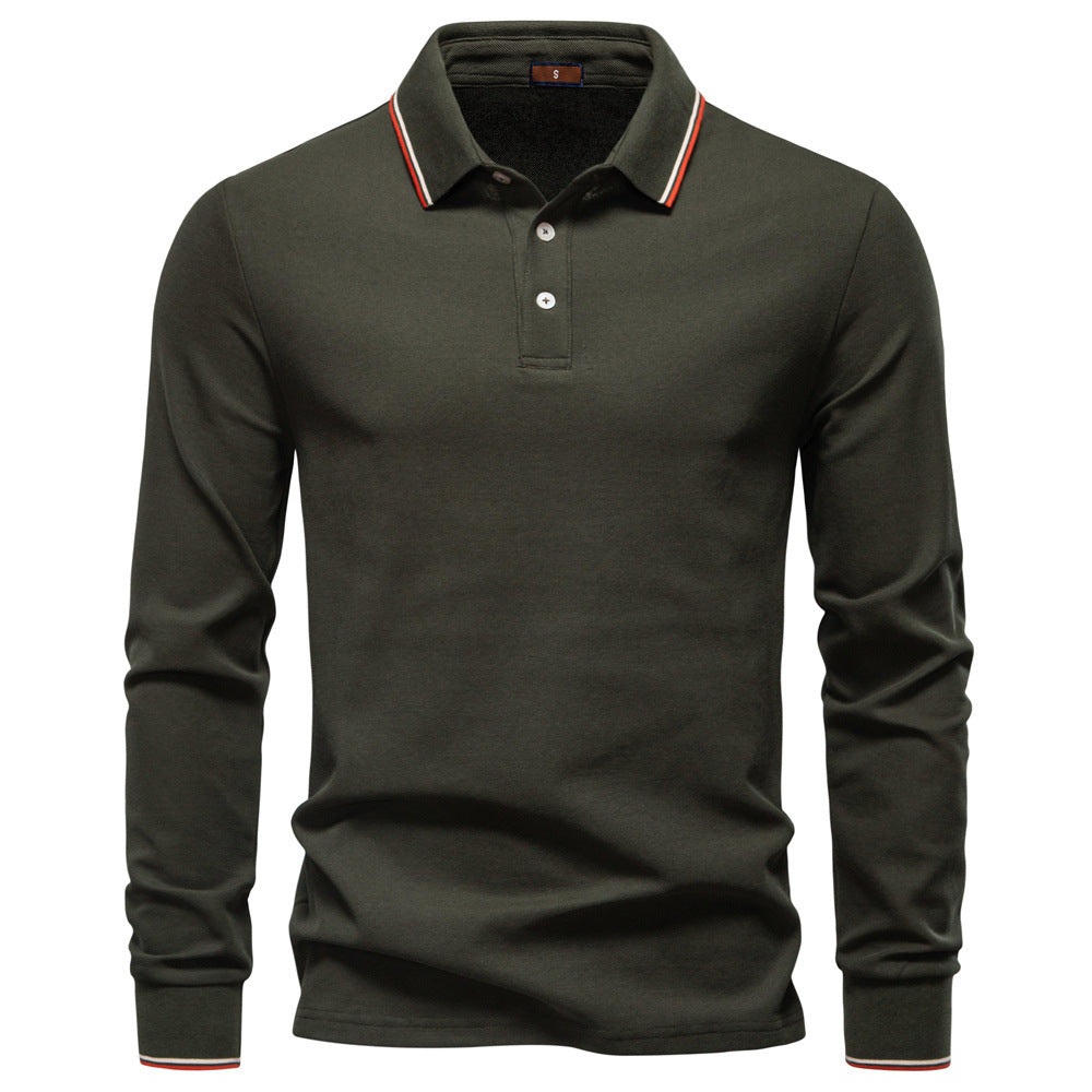 Men's Classic Fall Long-Sleeve Polo Shirt