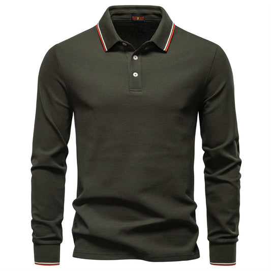 Men's Classic Fall Long-Sleeve Polo Shirt