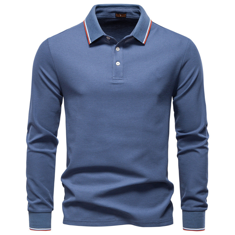 Men's Classic Fall Long-Sleeve Polo Shirt