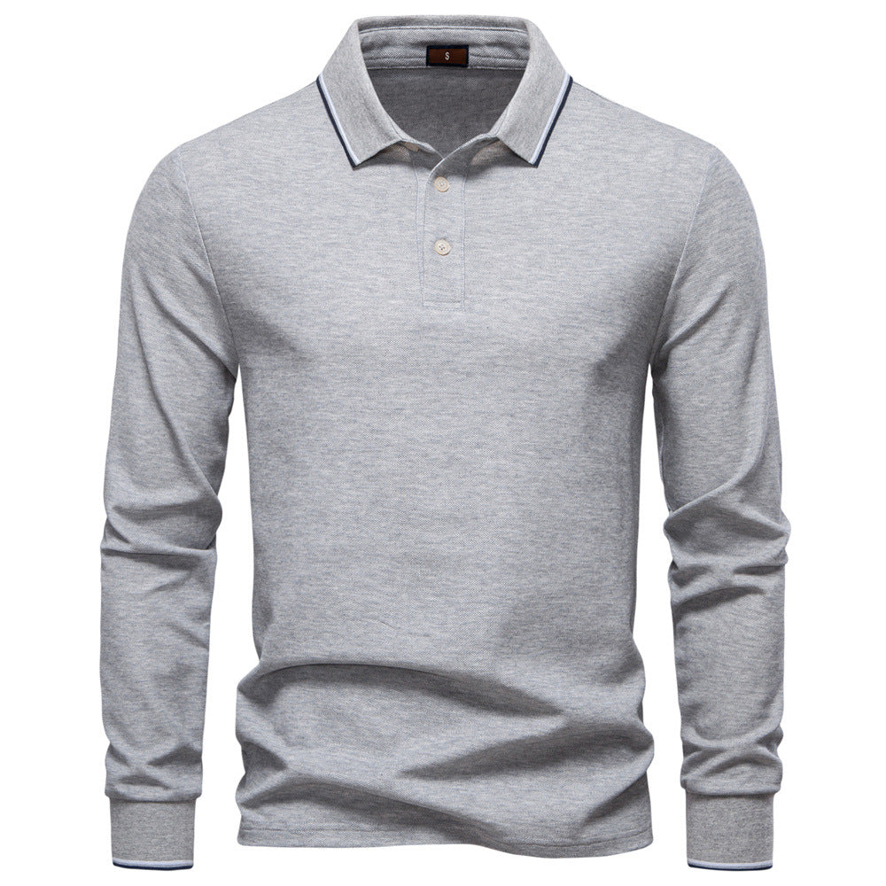 Men's Classic Fall Long-Sleeve Polo Shirt