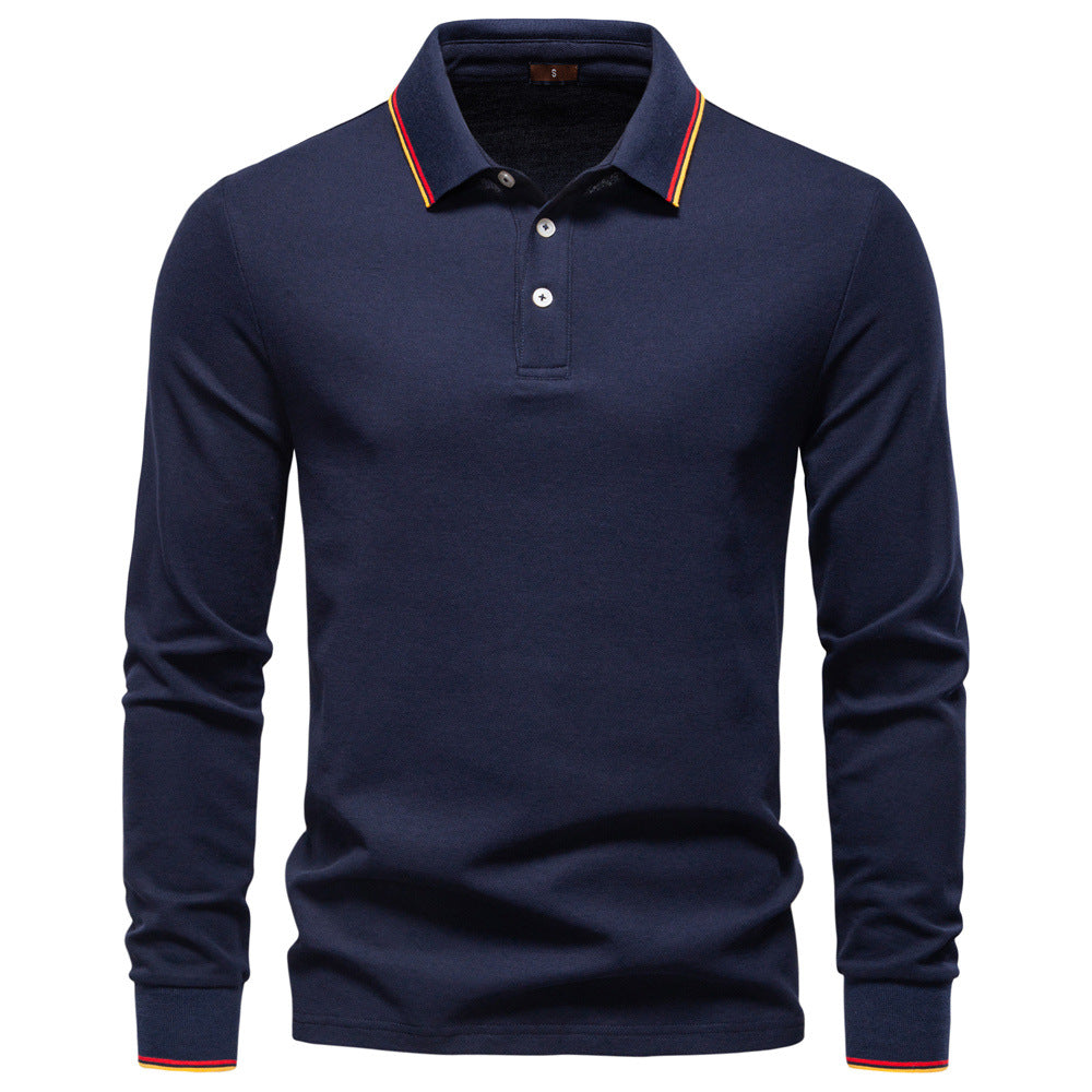 Men's Classic Fall Long-Sleeve Polo Shirt