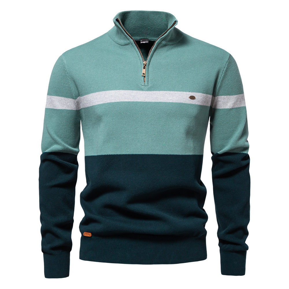 Men's Colorblock Half-Zip Sweater - Autumn Essential