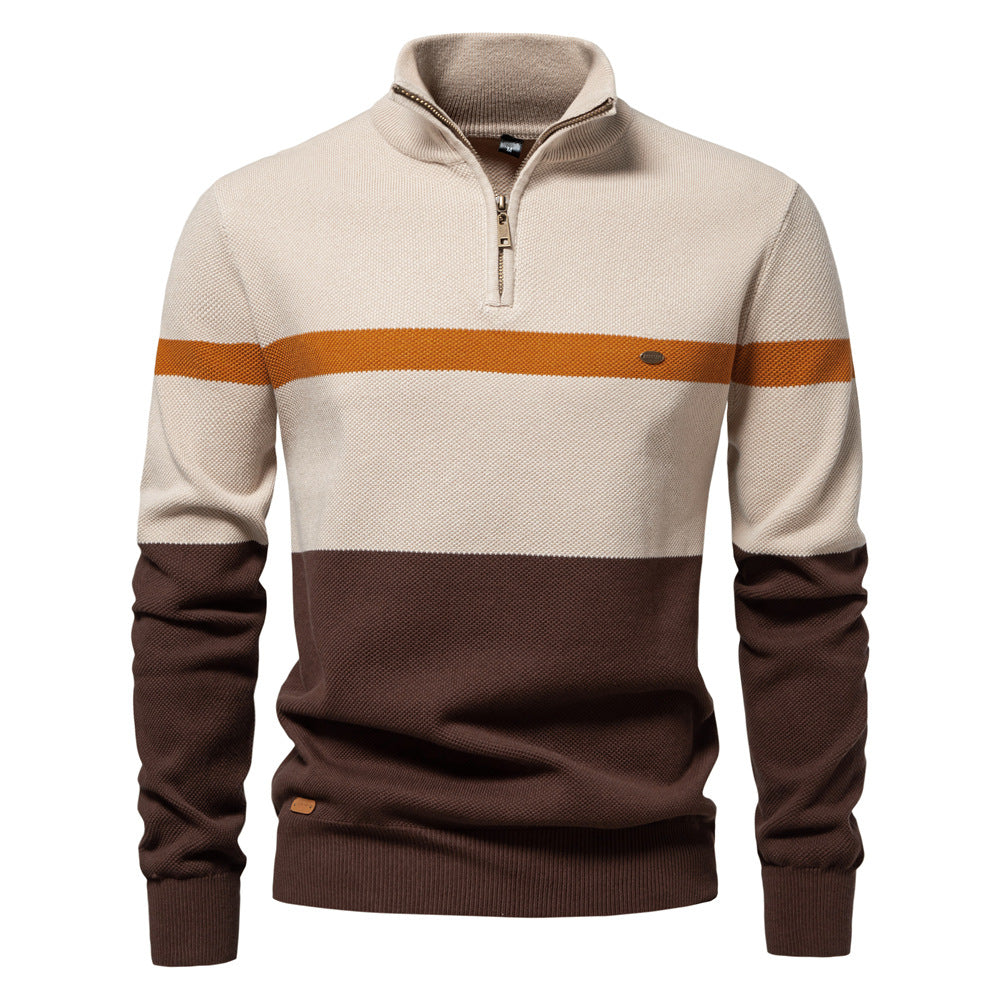 Men's Colorblock Half-Zip Sweater - Autumn Essential