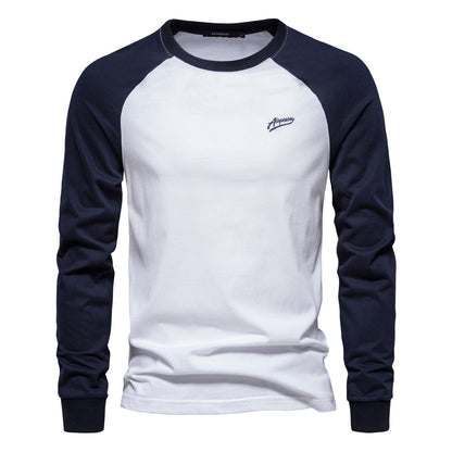 Men's Cotton Raglan Long Sleeve Casual Tee