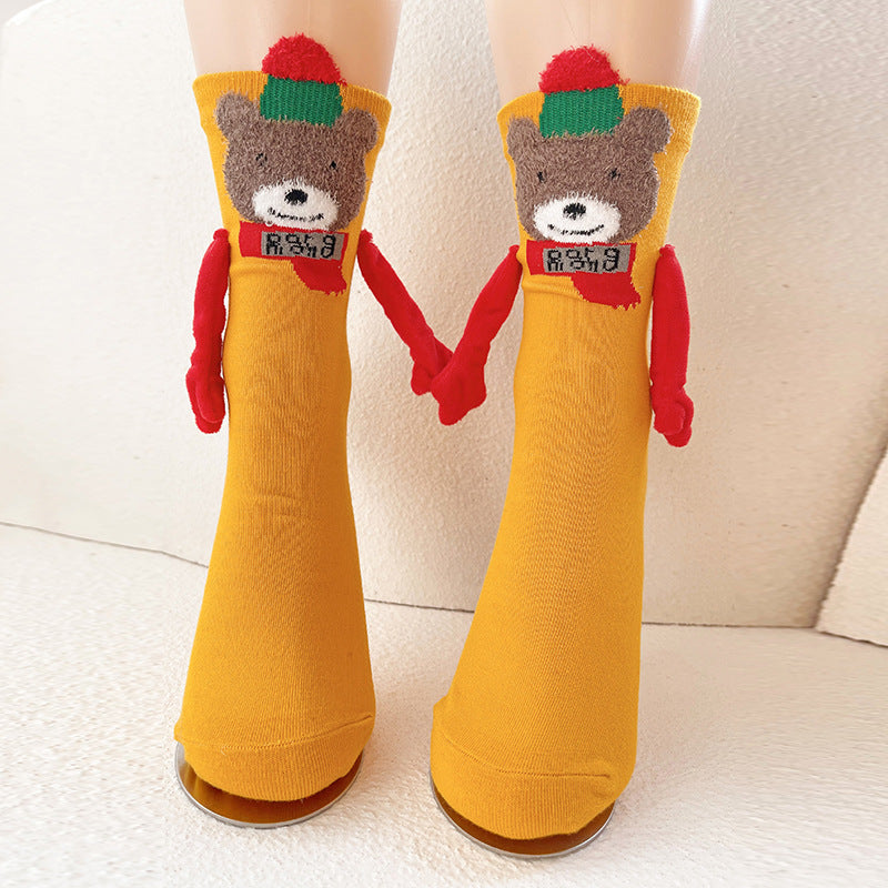 Magnetic Couple Socks: Hold Hands Mid-Calf