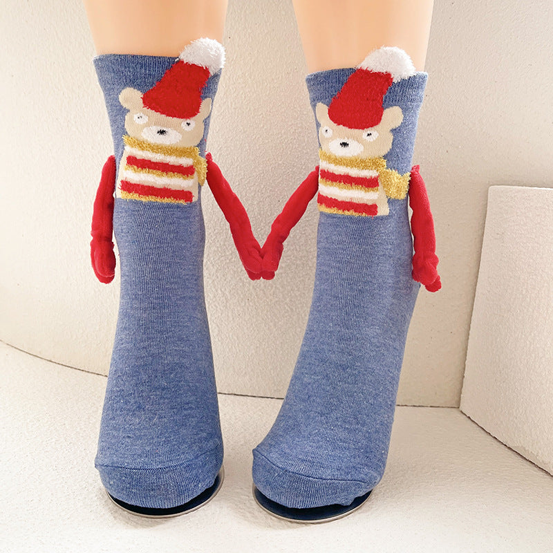 Magnetic Couple Socks: Hold Hands Mid-Calf