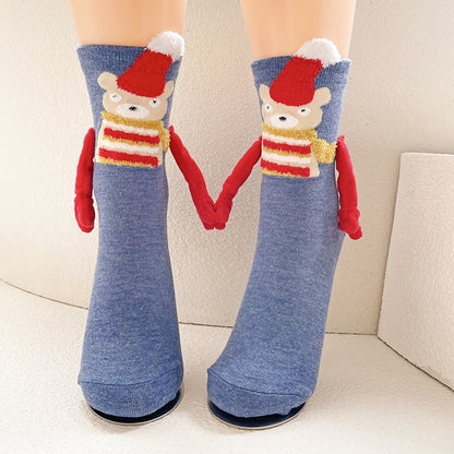 Magnetic Couple Socks: Hold Hands Mid-Calf
