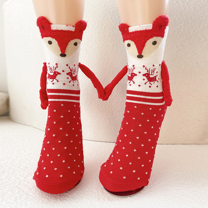Magnetic Couple Socks: Hold Hands Mid-Calf