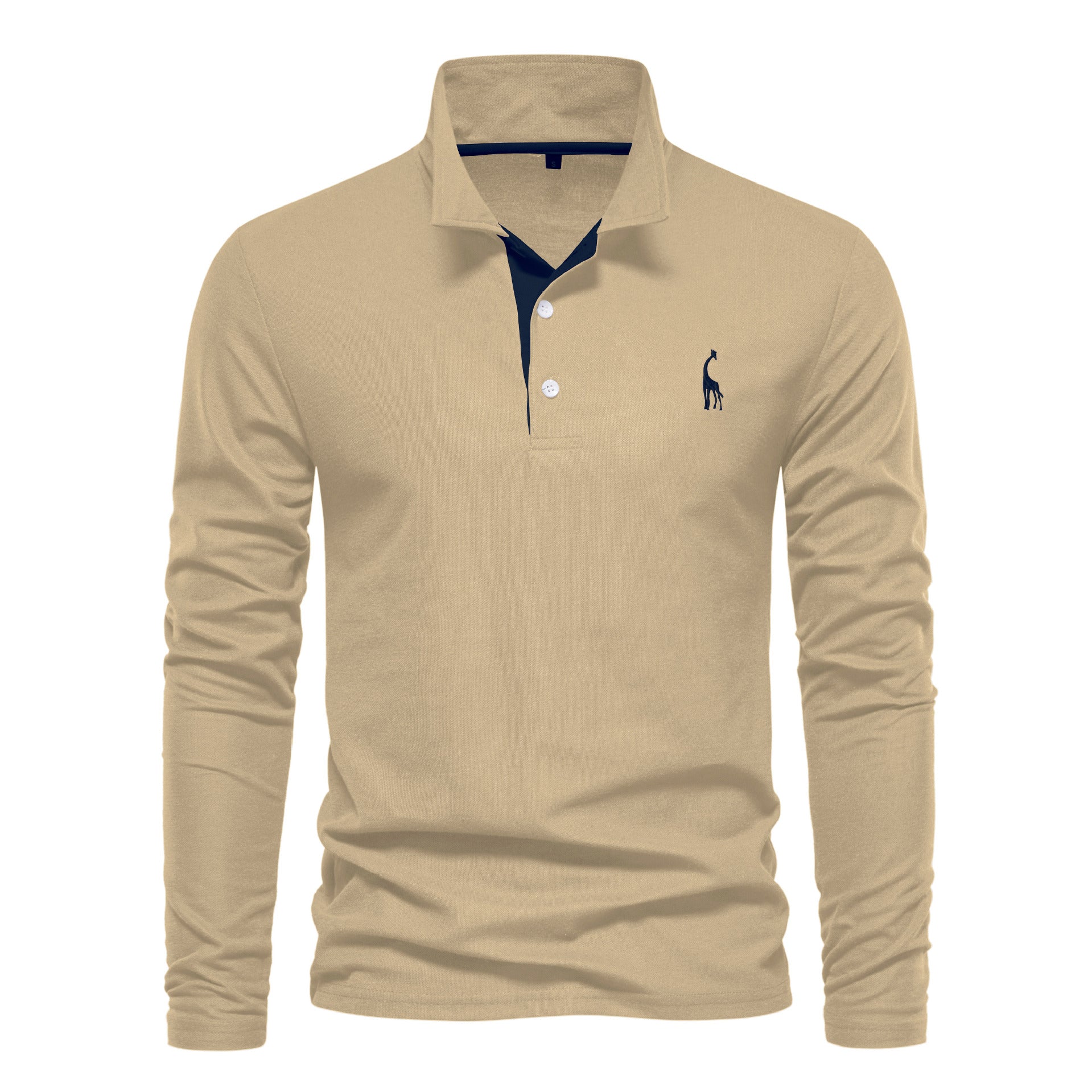 Men's Deer Embroidered Cotton Polo Shirt