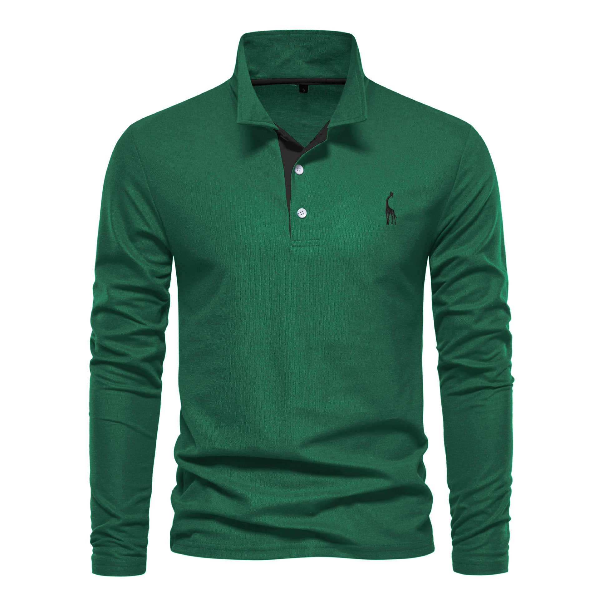 Men's Deer Embroidered Cotton Polo Shirt