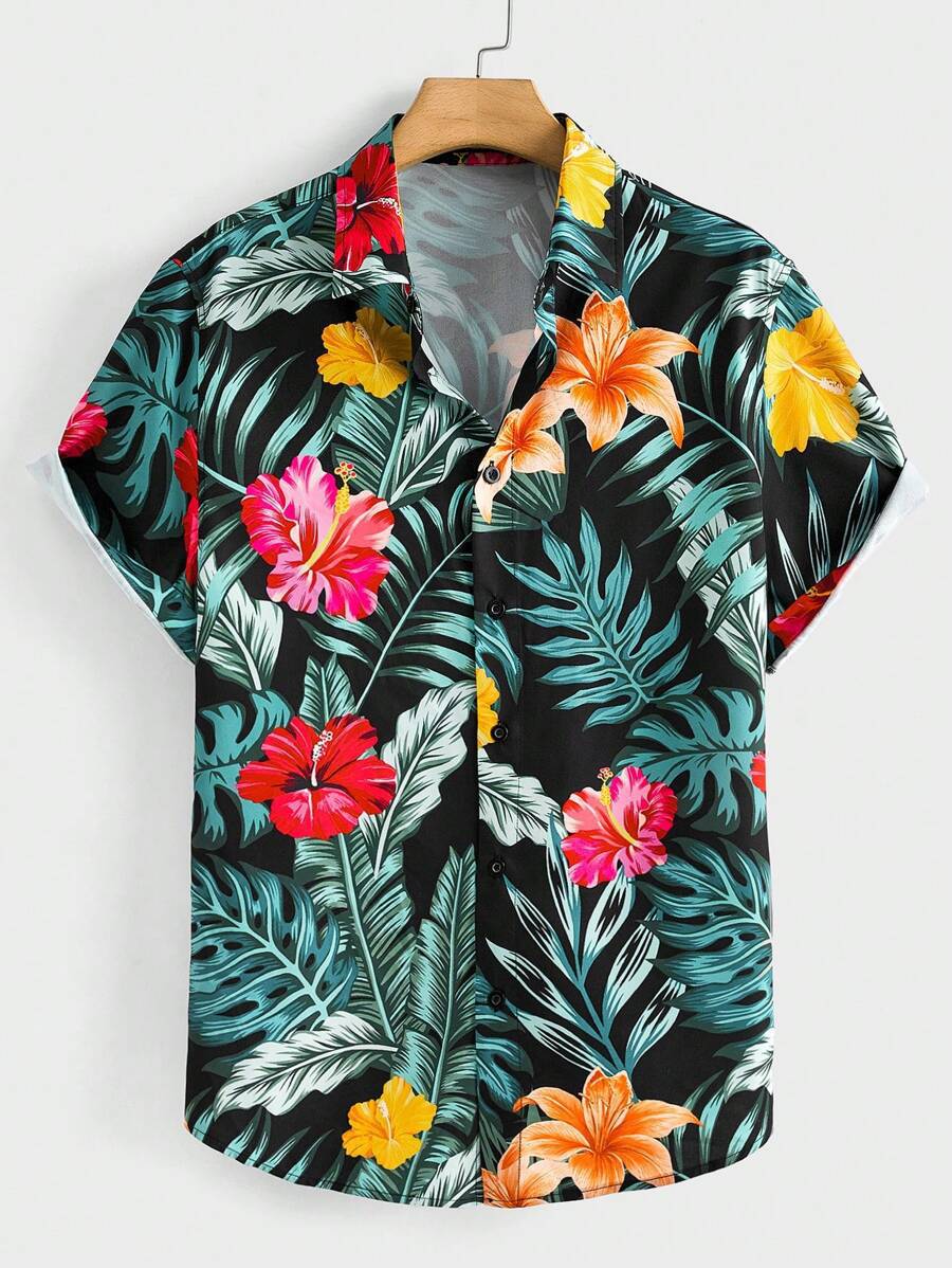 Men's Digital Print Hawaiian Shirt - 2025 Summer Style