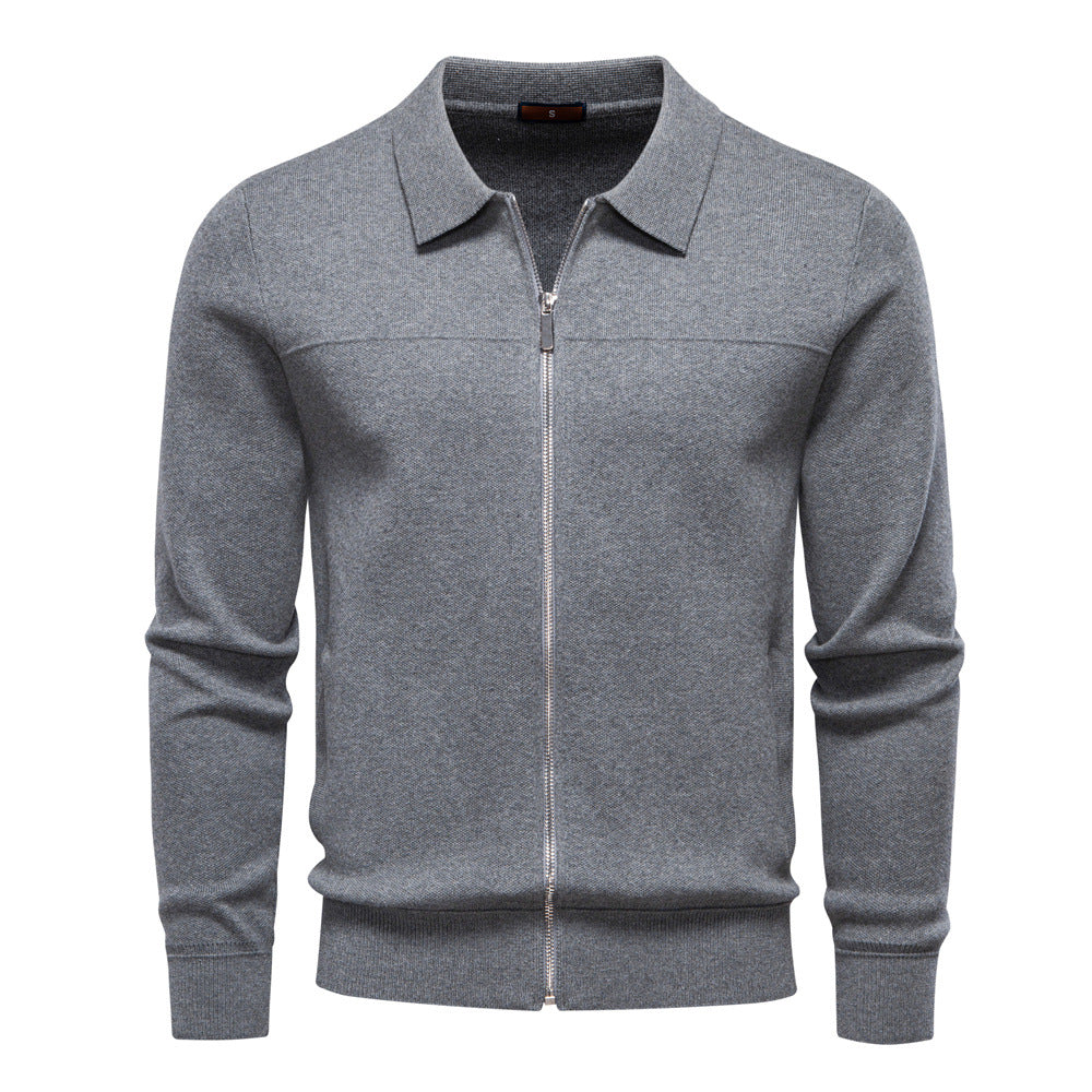 Men's European Fit Zipper Knit Cardigan