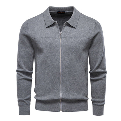Men's European Fit Zipper Knit Cardigan