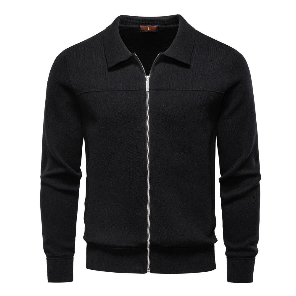 Men's European Fit Zipper Knit Cardigan