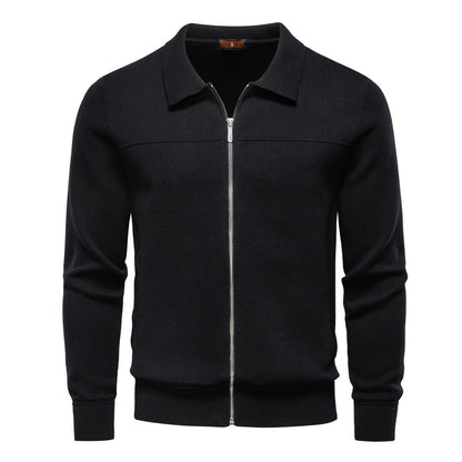 Men's European Fit Zipper Knit Cardigan